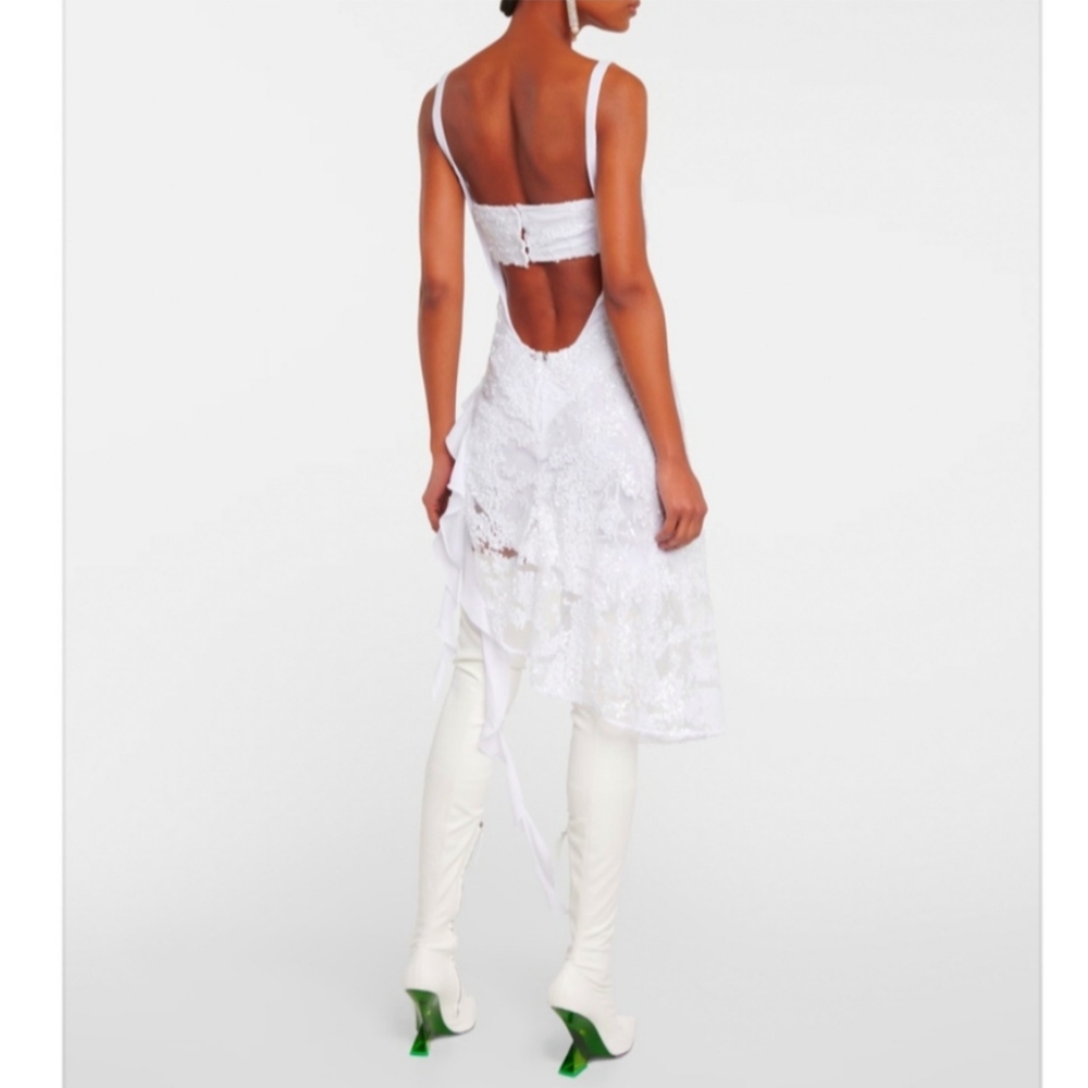 The Attico NORA Elegant White Lace Dress, Size EU 38 - Picture 8 of 16